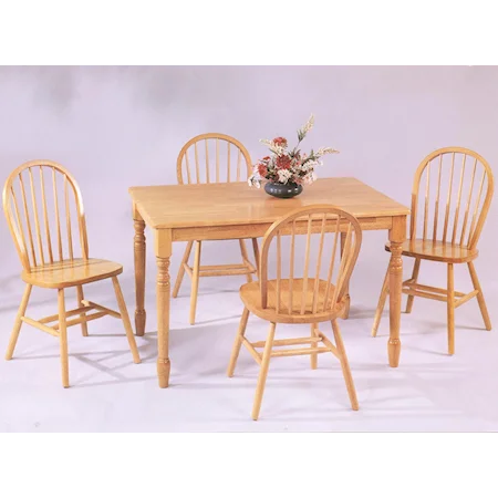 Rectangular Leg Table w/ 4 Side Chairs